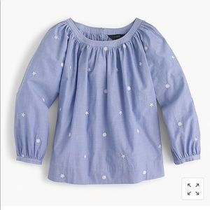 J.Crew flower embroidered top